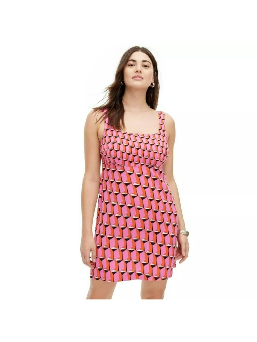Diane Von Furstenberg X Target Womens Shift Mini Dress Size 8 Pink Modern Geo